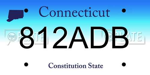 812ADB Connecticut License Plate