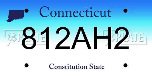 812AH2 Connecticut License Plate