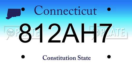 812AH7 Connecticut License Plate