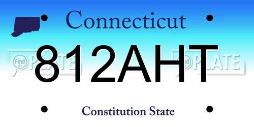 812AHT Connecticut License Plate