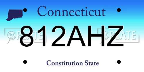 812AHZ Connecticut License Plate