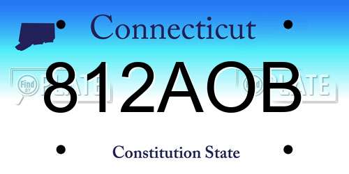812AOB Connecticut License Plate