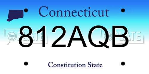 812AQB Connecticut License Plate