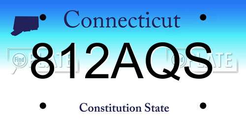 812AQS Connecticut License Plate