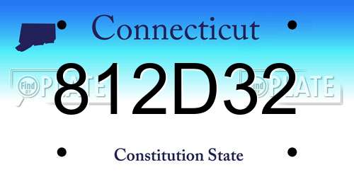 812D32 Connecticut License Plate