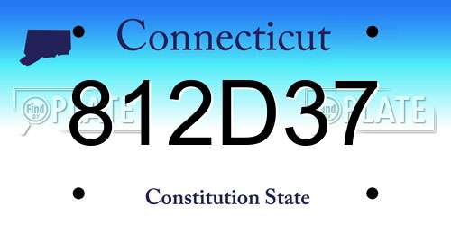 812D37 Connecticut License Plate