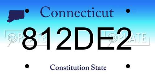 812DE2 Connecticut License Plate