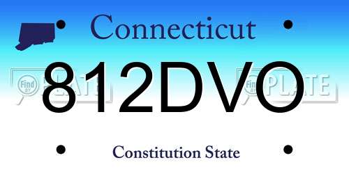 812DVO Connecticut License Plate