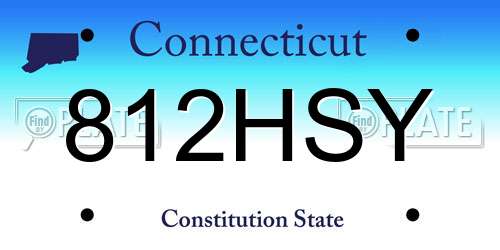 812HSY Connecticut License Plate