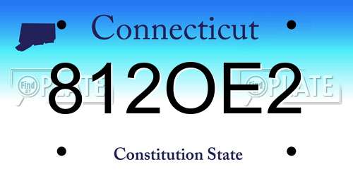 812OE2 Connecticut License Plate