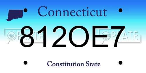 812OE7 Connecticut License Plate
