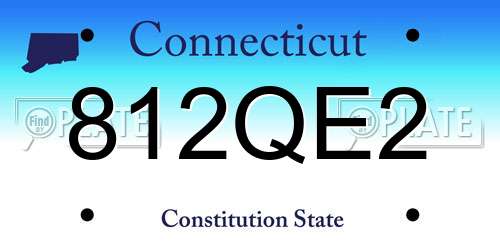 812QE2 Connecticut License Plate