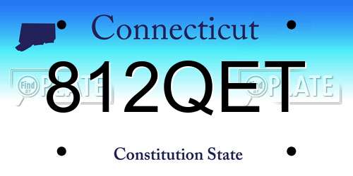 812QET Connecticut License Plate