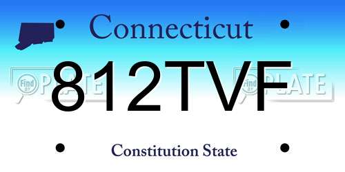 812TVF Connecticut License Plate
