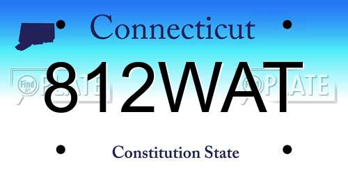 812WAT Connecticut License Plate