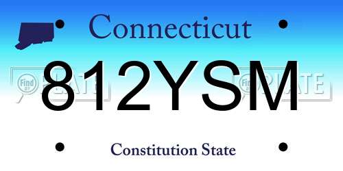 812YSM Connecticut License Plate