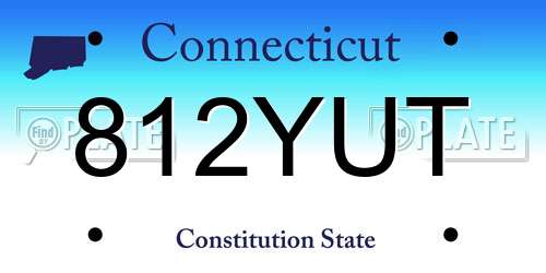 812YUT Connecticut License Plate