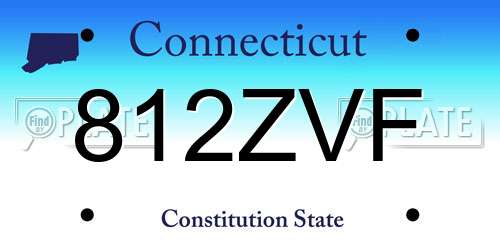812ZVF Connecticut License Plate