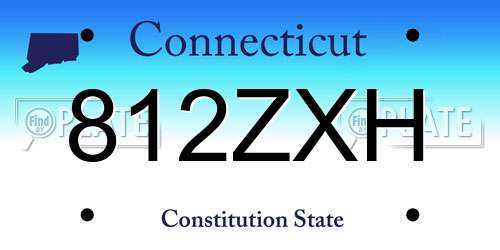 812ZXH Connecticut License Plate