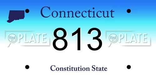 813 Connecticut License Plate