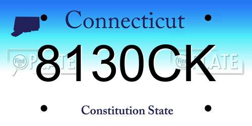 8130CK Connecticut License Plate