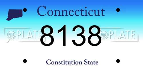 8138 Connecticut License Plate