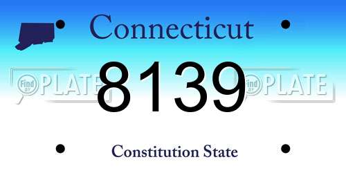 8139 Connecticut License Plate