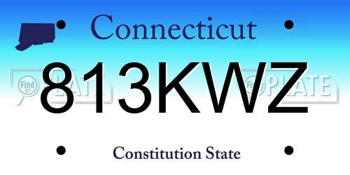 813KWZ Connecticut License Plate