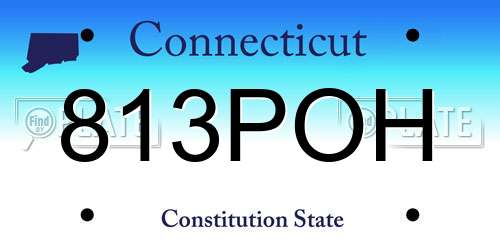 813POH Connecticut License Plate