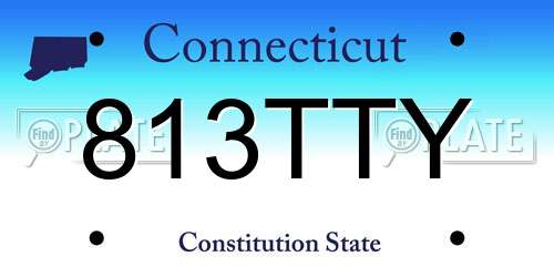 813TTY Connecticut License Plate