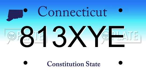 813XYE Connecticut License Plate