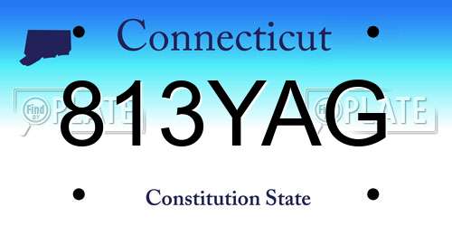 813YAG Connecticut License Plate
