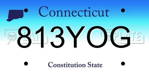 813YOG Connecticut License Plate