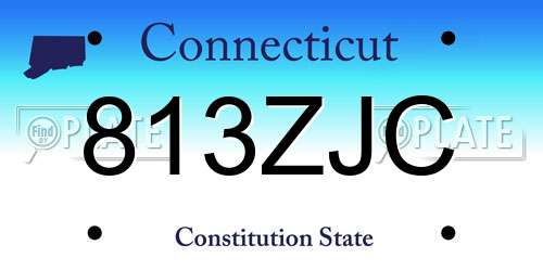 813ZJC Connecticut License Plate