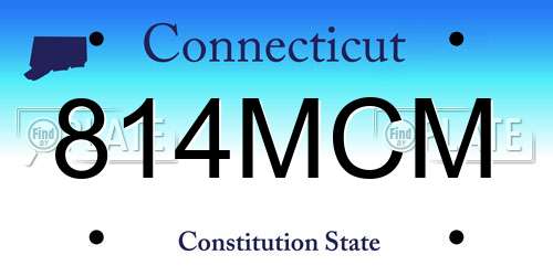 814MCM Connecticut License Plate