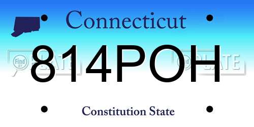 814POH Connecticut License Plate