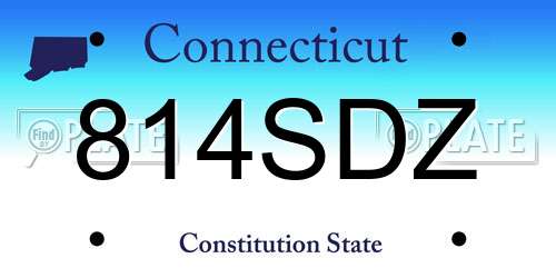 814SDZ Connecticut License Plate