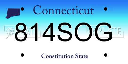 814SOG Connecticut License Plate
