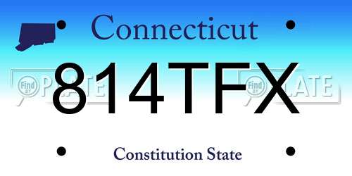 814TFX Connecticut License Plate