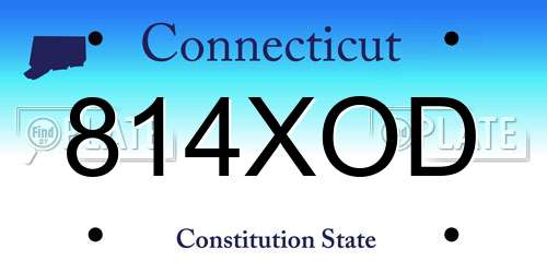 814XOD Connecticut License Plate