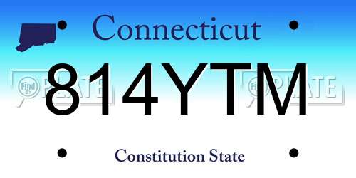814YTM Connecticut License Plate