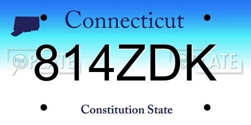814ZDK Connecticut License Plate