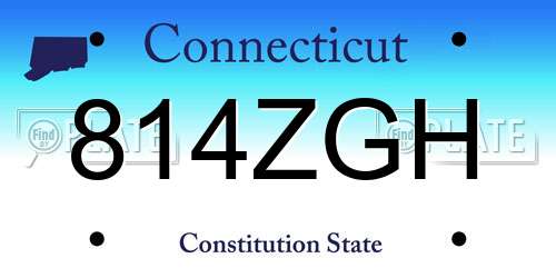 814ZGH Connecticut License Plate