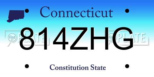814ZHG Connecticut License Plate
