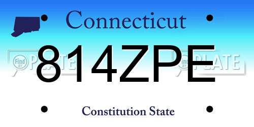 814ZPE Connecticut License Plate