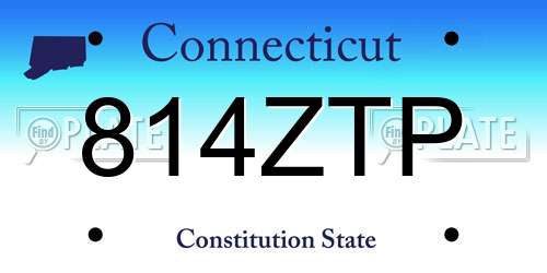 814ZTP Connecticut License Plate