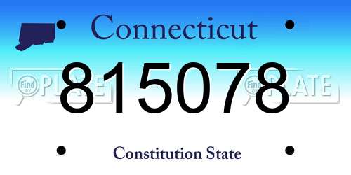 815078 Connecticut License Plate