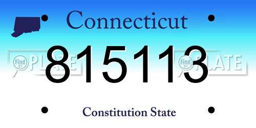 815113 Connecticut License Plate