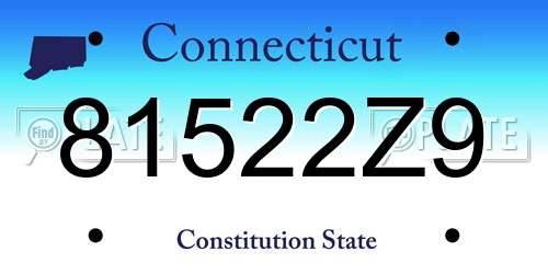 81522Z9 Connecticut License Plate