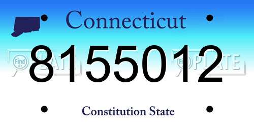 8155012 Connecticut License Plate
